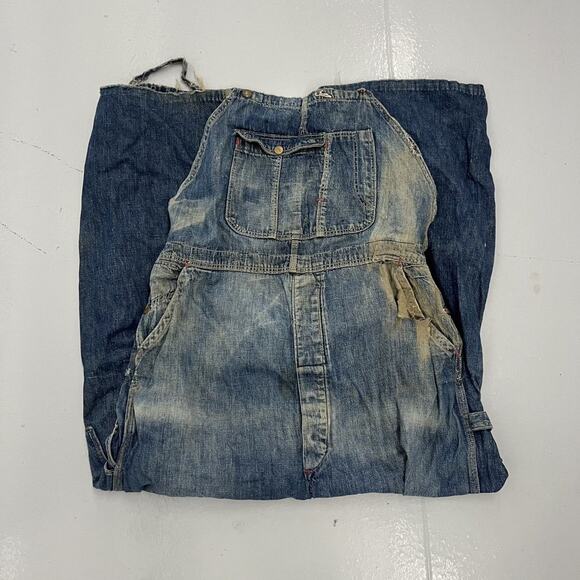 Vintage 60s Blue Bell Dark Workwear Denim Overalls 42x27 - Picture 1 of 5